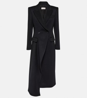 Асимметричное пальто из шерсти Alexander Mcqueen, черный McQueen