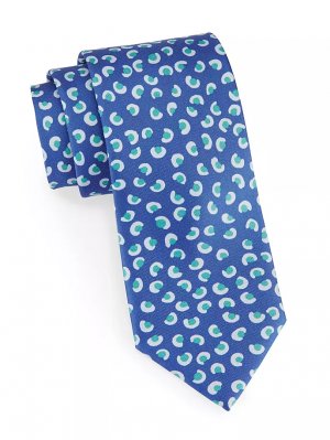 Шелковый галстук в виде фасоли , цвет blue aqua Charvet