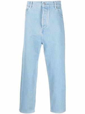 Прямые джинсы средней посадки Nanushka. Цвет: синий