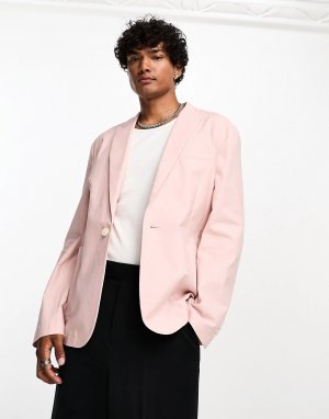 Пиджак Design Skinny Linen Mix Suit, розовый Asos