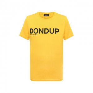 Хлопковая футболка Dondup. Цвет: жёлтый