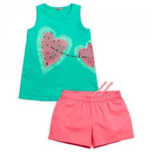 Комплект одежды , размер 116, зеленый, розовый Pelican. Цвет: зеленый/розовый