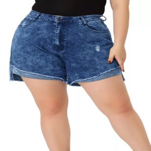 Женские джинсовые шорты больших размеров, с необработанным краем Agnes Orinda