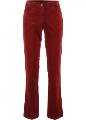 Прямые вельветовые брюки стрейч , красный Bpc Bonprix Collection