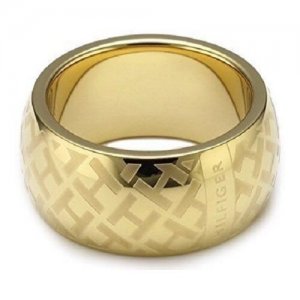 Кольцо Tommy Hilfiger золотистого цвета, размер 18.5. Цвет: золотистый