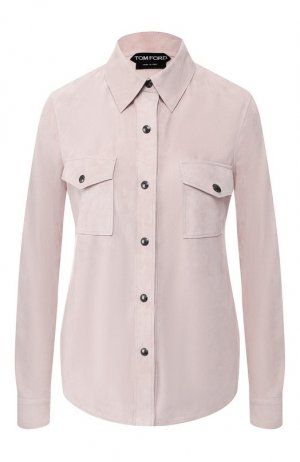 Кожаная рубашка Tom Ford. Цвет: розовый