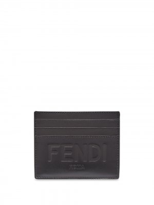 Картхолдер с тисненым логотипом Fendi. Цвет: черный