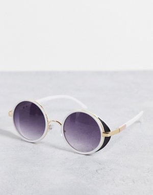 Круглые солнцезащитные очки Secret Service-Белый AJ Morgan