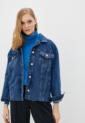 Куртка джинсовая Trendyol. Цвет: синий