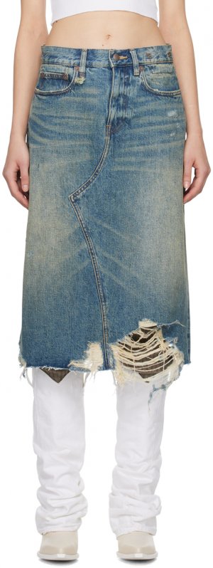 Синяя джинсовая юбка-миди Jesse R13