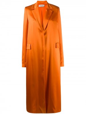 Длинное однобортное пальто-блейзер Nina Ricci. Цвет: оранжевый