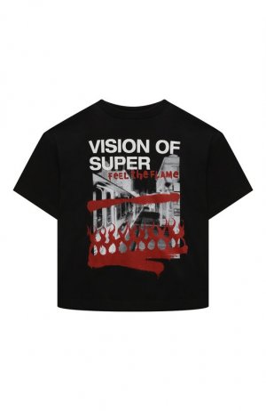 Хлопковая футболка Vision of super. Цвет: чёрный