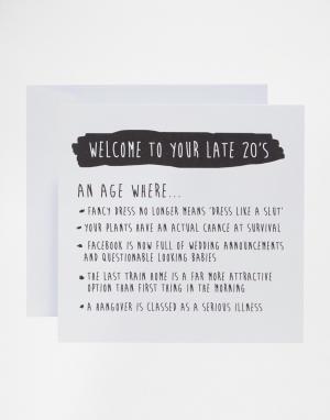 Открытка Welcome To Your 20s The Naughty Little Card Shop. Цвет: мульти