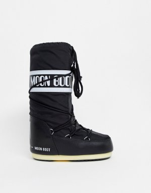 Черные зимние ботинки Moon Boot