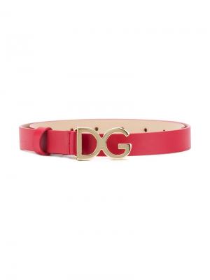 Ремень с пряжкой Dolce & Gabbana Kids. Цвет: красный