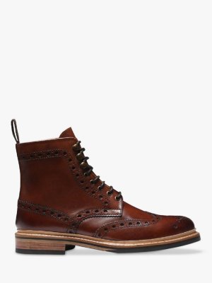 Кожаные ботинки броги Fred, светло-коричневый Grenson