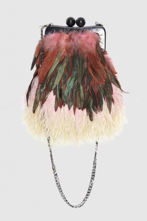 Клатч из перьев Alexandra Esve. Цвет: multicolor