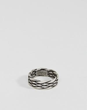Плетеное кольцо Steve Madden. Цвет: серебряный