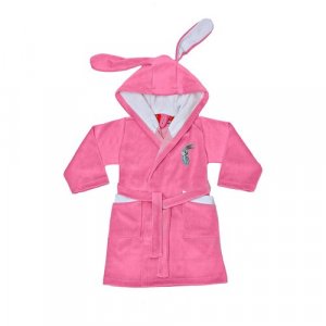 Халат для девочек, на завязках, размер 24, розовый S-Family. Цвет: розовый