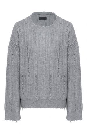 Вязаный пуловер с круглым вырезом RTA. Цвет: серый