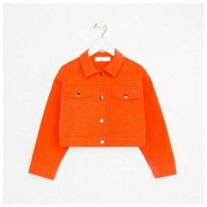 Джинсовая куртка , размер 36, оранжевый Kaftan. Цвет: оранжевый