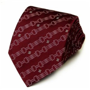 Бордовый стильный галстук с брусничными диагональными полосками 825424 Celine. Цвет: красный
