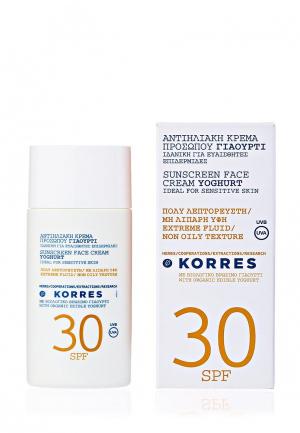 Солнцезащитный крем Korres легкой текстуры для лица с йогуртом spf30 40 мл