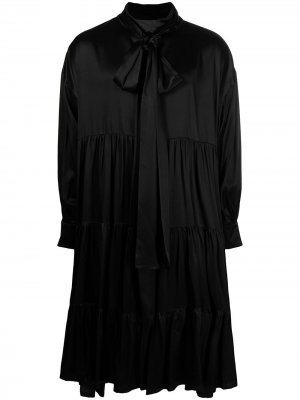Платье миди с оборками Vaquera. Цвет: черный