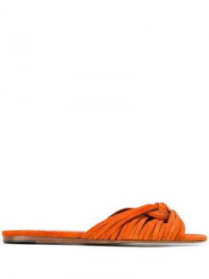 Шлепанцы с завязками Michel Vivien. Цвет: оранжевый