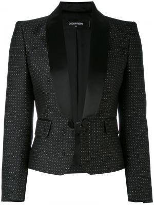 Жаккардовый пиджак-смокинг Dsquared2. Цвет: черный