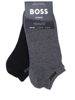 Набор хлопковых носков BOSS. Цвет: серый