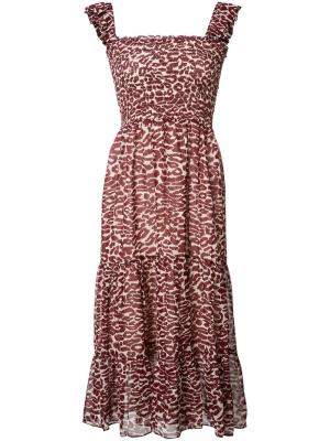Платье с леопардовым узором Piamita. Цвет: красный