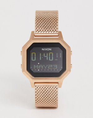 Часы с сетчатым браслетом цвета розового золота A1272 Siren-Золотой Nixon