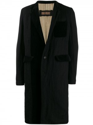 Классическое однобортное пальто Uma Wang. Цвет: черный