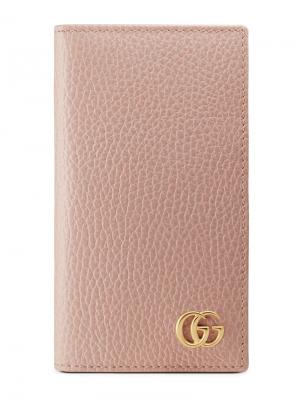 Чехол-кошелек GG Marmont для iPhone 7 Gucci. Цвет: розовый