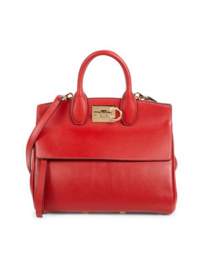 Кожаная сумка-портфель Studio , красный Ferragamo