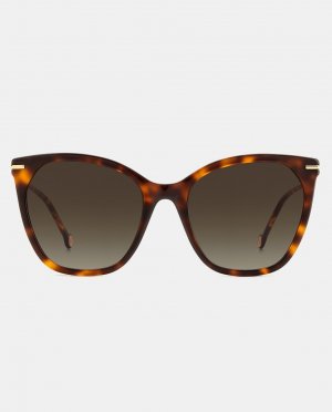 Женские солнцезащитные очки «кошачий глаз» из ацетата, гавана , коричневый Carolina Herrera