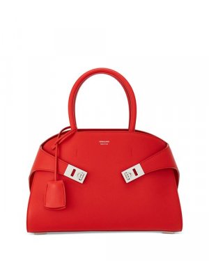 Кожаная сумка Hug с верхней ручкой , цвет Red Ferragamo