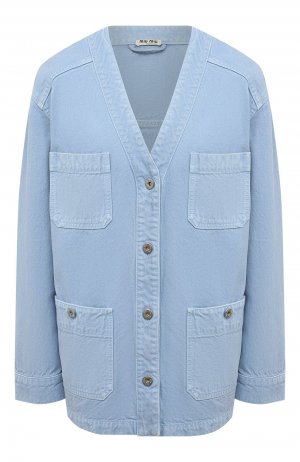 Джинсовая куртка Miu. Цвет: голубой