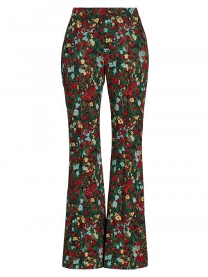 Укороченные расклешенные брюки с цветочным принтом , черный Rosetta Getty