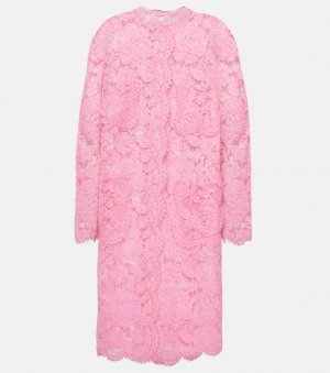 Кружевное платье миди , розовый Dolce&Gabbana