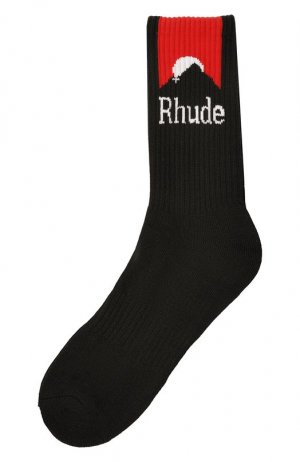 Хлопковые носки Rhude. Цвет: чёрный