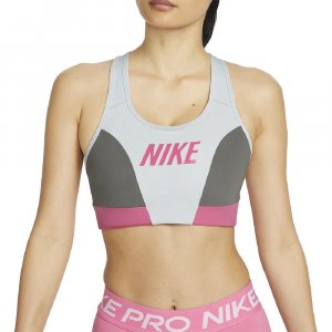 Топ DF Swoosh Logo CB, серый/розовый/белый Nike