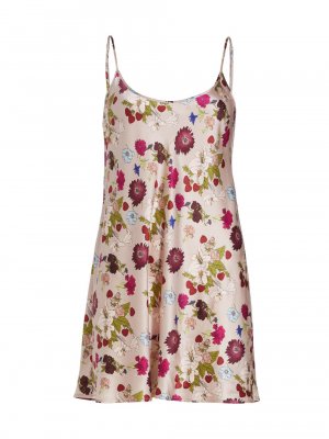 Шелковое мини-платье без рукавов с цветочным принтом La Perla