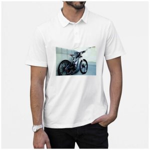 Рубашка- поло Велосипед Ауди CoolPodarok. Цвет: белый