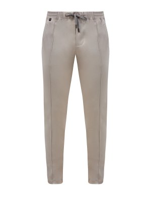 Спортивные брюки из хлопка интерлок с поясом на кулиске CAPOBIANCO. Цвет: серый