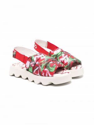 Floral-print sandals Kenzo Kids. Цвет: красный