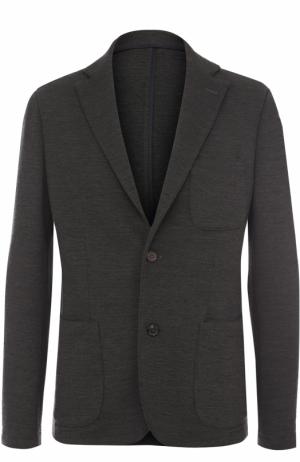 Однобортный хлопковый пиджак Bogner. Цвет: темно-серый