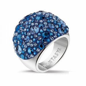 Кольцо , кристаллы Swarovski, размер 16.5, серебряный, голубой Phantasya. Цвет: серебристый/голубой