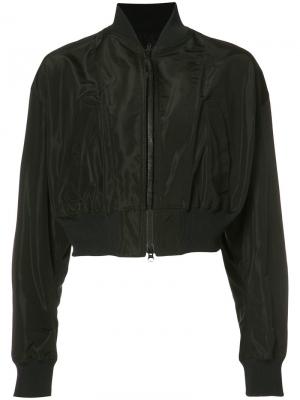 Укороченная куртка-бомбер Yohji Yamamoto. Цвет: чёрный